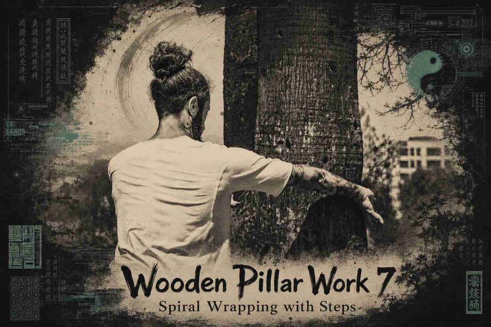 Wooden Pillar Work 7: Spiral Wrapping with Steps